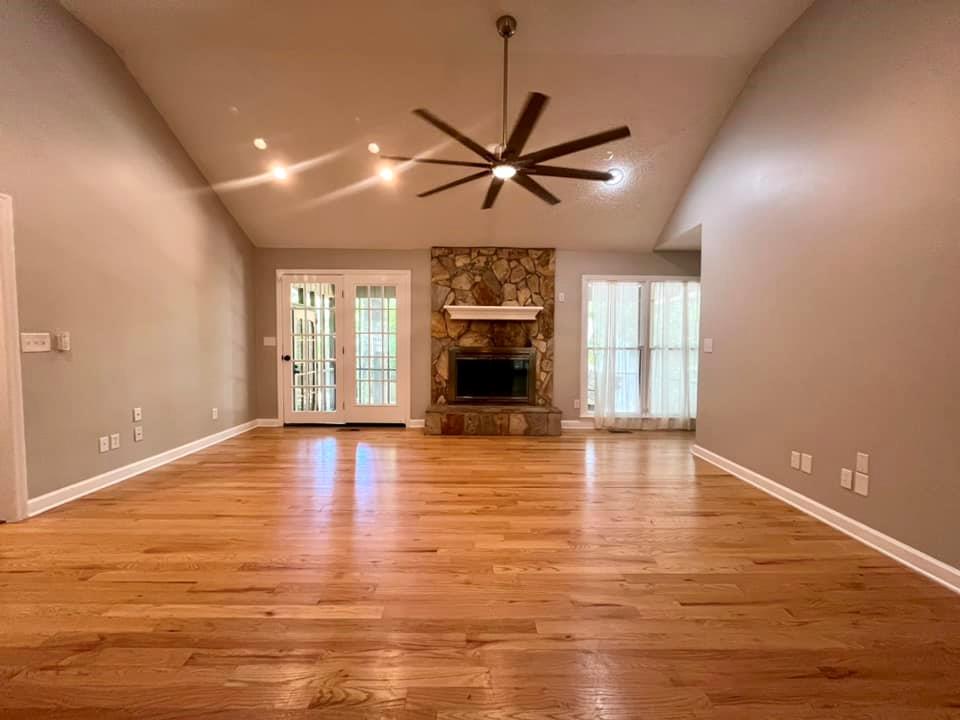 Living Room with vaulted ceiling