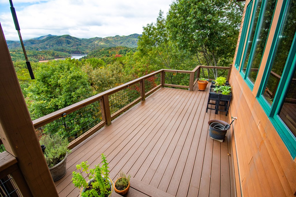 Deck in front of house