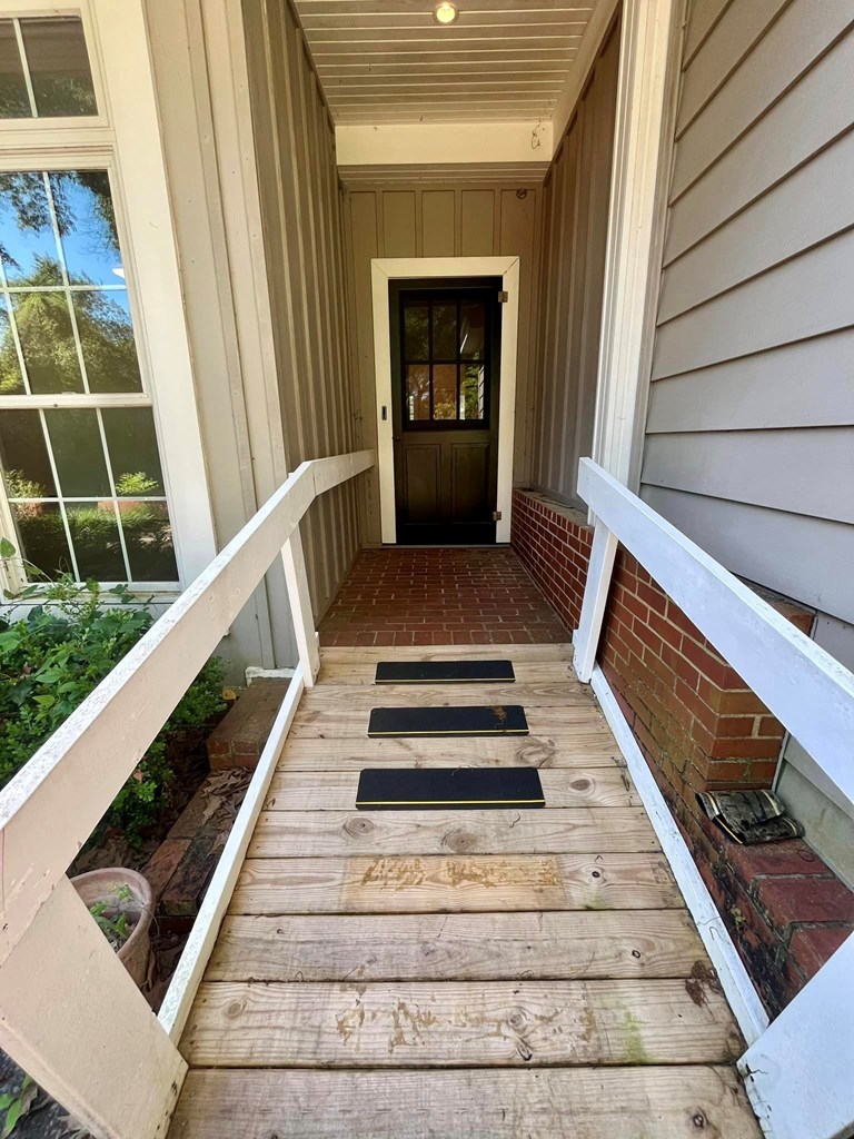 Handicap ramp located at back of home