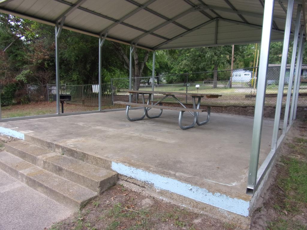 covered picnic area located by swimming area