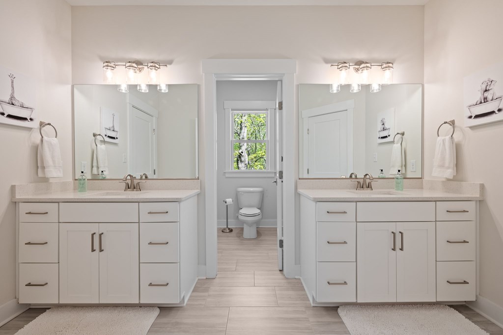 Double Vanity Bath with Separate Toilet/Shower Roo