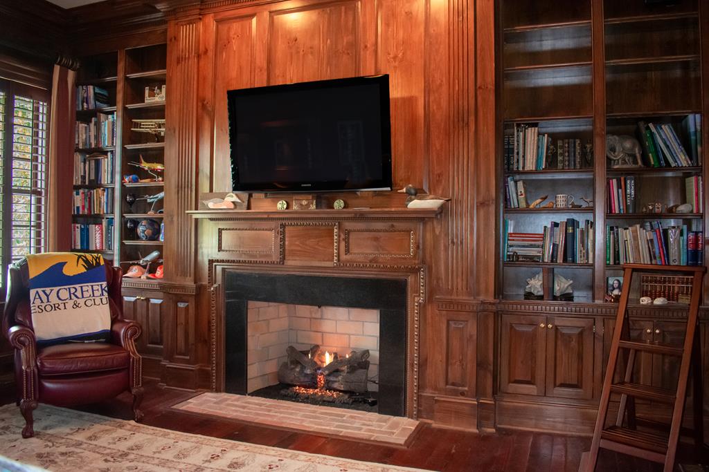 Study with another gas fireplace
