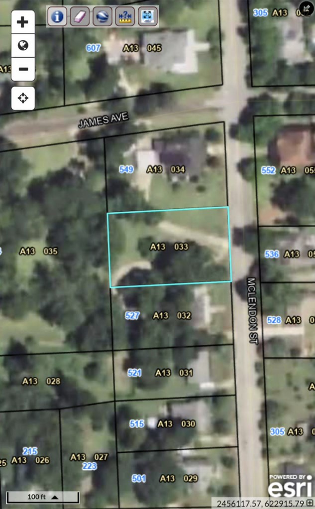 ESRI Aerial Showing Property Boundary