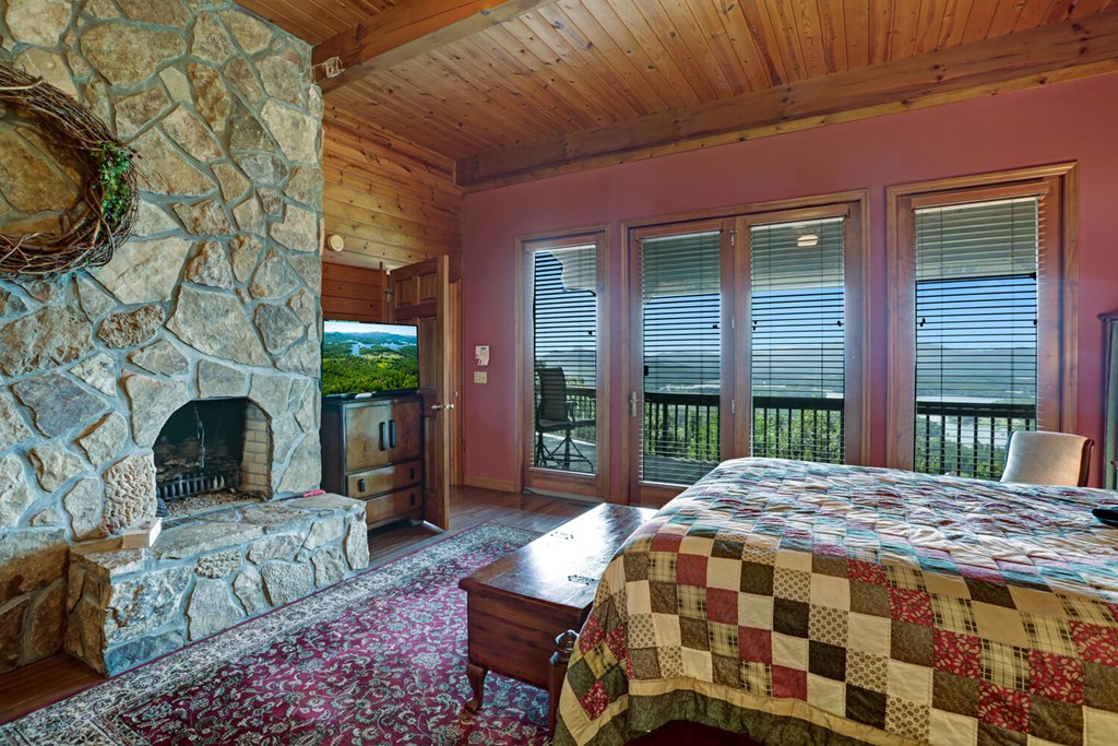 Master Bedroom  (Main Level)  Lake & Mountain View