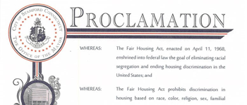 Fair Housing Month Proclamation